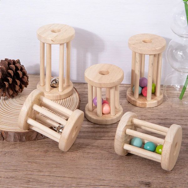 Spinning Top Montessori Ball Cilindro Rolling Drum - Sonajero de madera Rolling Toy - Juguete para gatear para bebés de 6 a 12 meses 231214