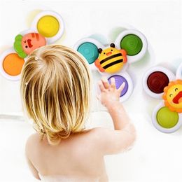 Spinning top Montessori Fidget Suction Cup Spinner speelgoed voor kinderen vingertop gyro educatieve baby roterende ratels spin bad speelgoed kinderen 221101