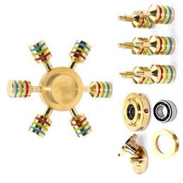 Spinning Top Spinner Rainbow Metal Cobre Cojinete Latón Fidget Para Autismo Adulto Anti Estrés Juguete de mano Spiner 221129