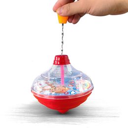 Spinnende top draaiende topspeelgoed met LED en muziek peg-top handspinner gyro speelgoedcadeau voor kinderen educatief speelgoed kleuterschool speelgoed standaard tops 230210