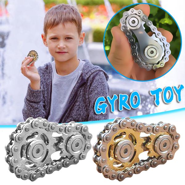 Spinning Top Sprockets Flywheel Fingertip Gyro Chains Metal Toys Gear Chain Drop Ship Sproket Roadbike Spinner Toy 230616