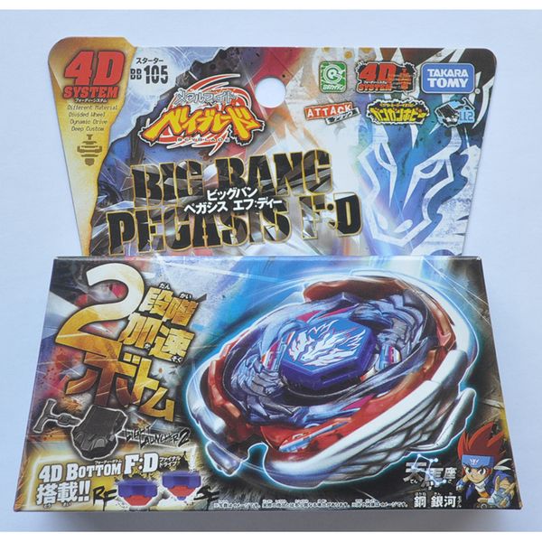 Toupie Tomy Beyblade métal bataille Fusion haut BB105 BIG BANG PEGASIS F D 4D avec lanceur de lumière 230904