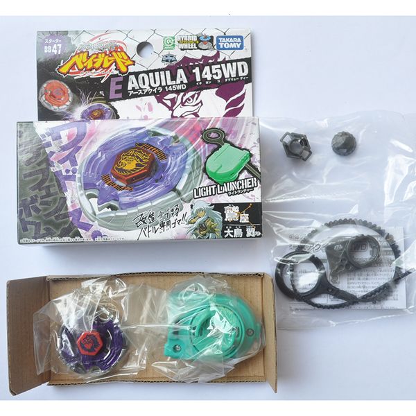 Toupie Tomy Beyblade Metal Battle Fusion Top BB47 AQUILA 145WD Roue hybride avec lanceur de lumière 230707