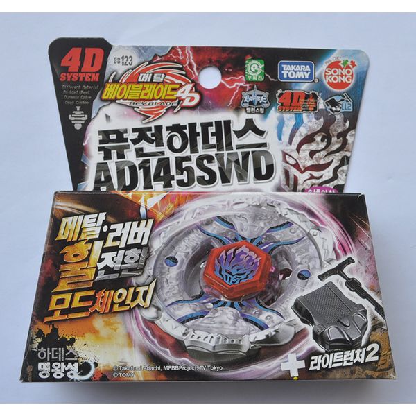 Toupie Tomy Beyblade Metal Battle Fusion Top BB123 BLEND DEATH AD145SWD 4D AVEC lanceur de lumière 230707