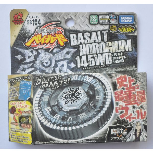 Spinning Top Tomy Beyblade Metal Battle Fusion BB104 Basalto Horogium 145WD 4D con Light Launcher 230626