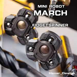 Toupie WANWU EDC Fidget Spinner Marche Robot Bouton Boule En Acier Du Bout Des Doigts Gyro Décompression En Métal Jouets 230803