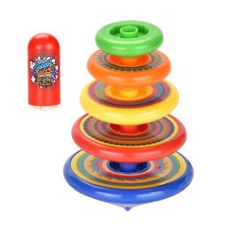 Spinning Tops Super stapelen Top Kit Stapelbaar speelgoed Spin afzonderlijk of bovenop elkaar Stack Spinner speelgoed met duurzame launcher