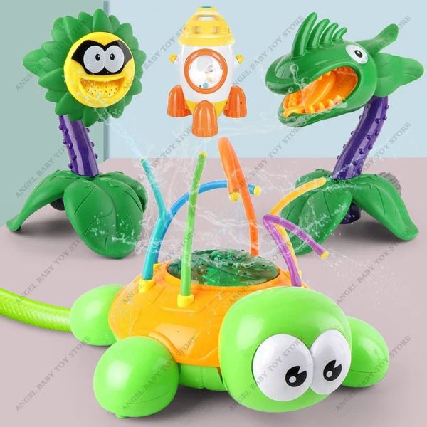 Turne Turtle Sprinkler Toys Outdoor Rocket Water Pressure Lift Fun in Garden Lawn Spray Gifts for Kids 240403