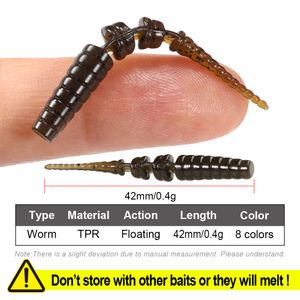 Spinpoler 42 mm Ajing Light Game ver Micro Soft Fishing Lure Panfish Crappie Perch Bait TPE Plastic Micro Finesse Swimbait
