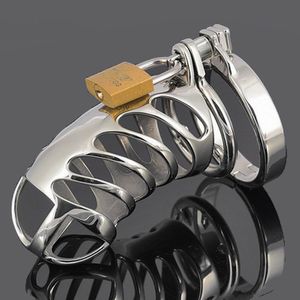 Ceinture de chasteté en spirale 85mm en acier inoxydable mâle Cage de chasteté pénis manchon serrure Sex Toys métal fétiche adulte jeu