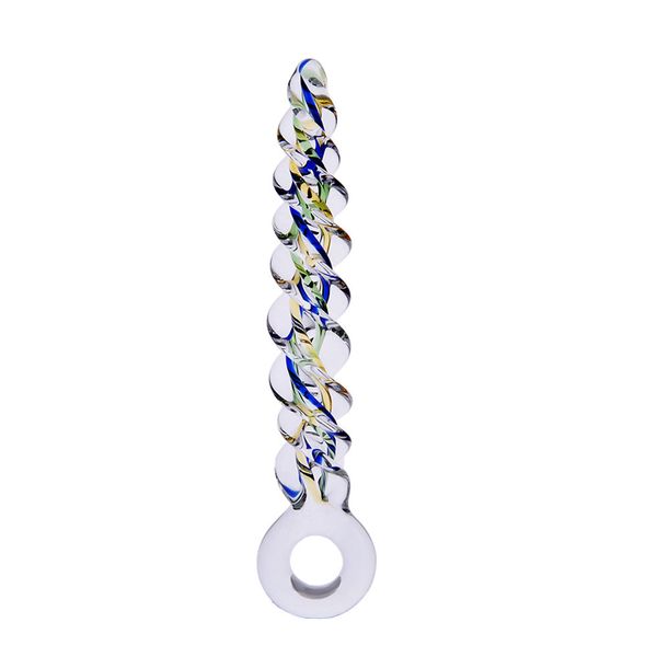 Spirale Cristal Pénis Femelle Masturbation Lisse Verre Butt Plug Addict Stick Adulte Fournitures De Santé Verre Gode Sex Toys Y18102305