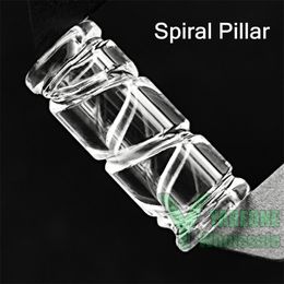 Spiraal gegraveerde holle kwarts kraal Terp pijlers 8mm OD 20mm 30mm lengte Quartz Dab inserts voor Terp Slurper Blender Banger Nails YAREONE groothandel