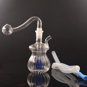 Brûleur à mazout en verre en forme de spirale Bong Matrix Birdcage Perc clair Pyrex épais barboteur tuyau d'eau recycleur Ashcatcher Bong Shisha narguilé avec tuyaux de brûleur à mazout mâles