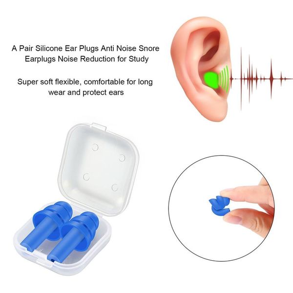 Protections auditives bouchons d'oreille en Silicone solide en spirale bouchons d'oreille Anti-bruit de sommeil Anti-ronflement bouchons d'oreille antibruit pour la réduction du bruit de sommeil