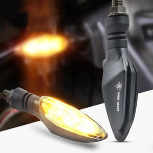 Spirit Beast 12V Motorcycle LED Turn Signal Steering Lights Amber Super Bright Waterproof