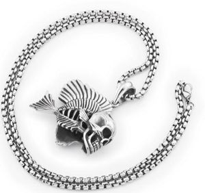 Spirit Modieuze schedel vis heup ketting versierd met heren titanium stalen vrouwelijke geschenk
