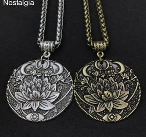 Bijoux spirituel karma bouddha wiccan lotus fleur wicca lune collier hommes femmes accessoires de sorcellerie juiverie 2878972