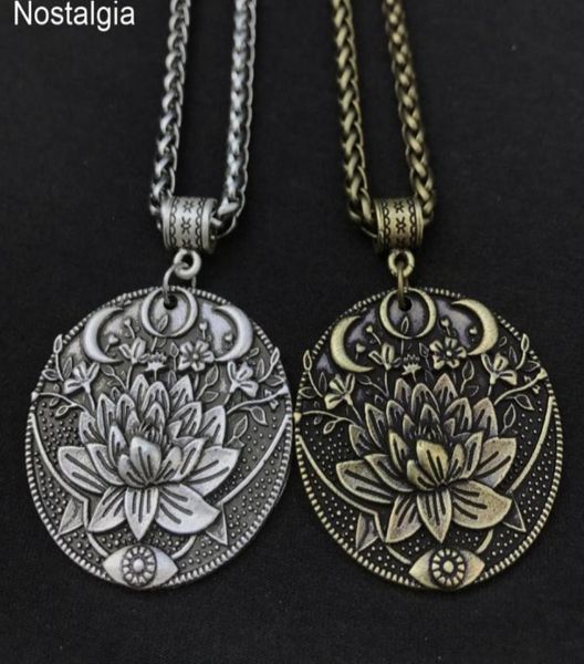 Bijoux spirituel karma bouddha wiccan lotus fleur wicca lune collier masculin accessoires de sorcellerie juive 5252194