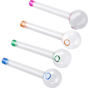 CSYC Y035 Splatter Couleur Pipes Fumer Environ 10cm Longueur 25mm Bol Diamètre Brûleur À Huile Tuyau En Verre