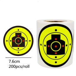 Éclaboussures Autocollants de cible 200pcs 3 "Bullseye Adhesive Reactive Target for Hunting Target Fluorescent Yellow Impact Shoot Taring