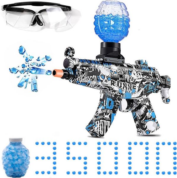 Salpicaduras de gel de agua Pistola de bolas de juguete MP5 Gel eléctrico Blaster 35000 balas Cuentas Juego de equipo de tiro al aire libre para niños Niños Niñas CS PUBG M416 xm