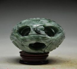 Spoelachtige Jade Handcarved 3 lagen puzzelbal met basis GTGTGT 2535745