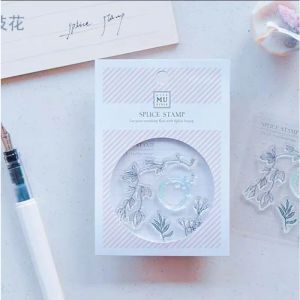 Splice Flower Series Transparent Silicone Stamp Seal pour le bricolage Scrapbooking Photo Album Decorative Clear Stamps Mini Caouth Tampon