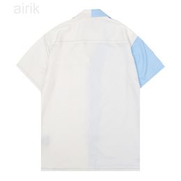 Splice Sleeve Design à manches courtes Chemise de marque de luxe Mode pour hommes Tiger Lettre V Chemise de bowling en soie Chemise décontractée Chemise habillée à manches courtes pour hommes M-3XL899