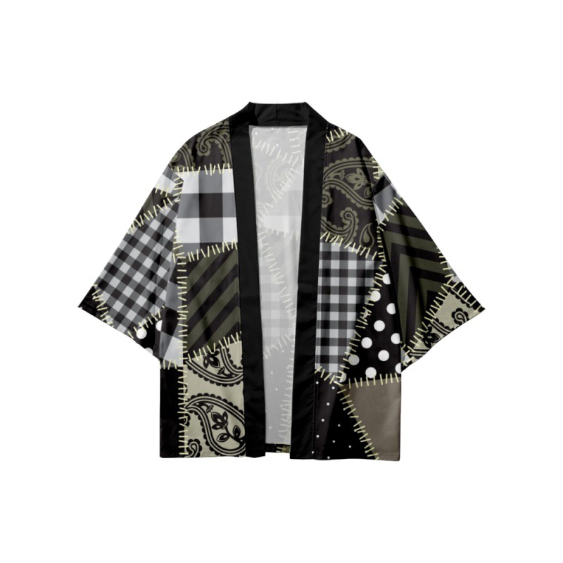 Spleißmuster gedrucktes japanisches Paar Frauen Männer traditionelle Kimono Beach Shorts Streetwear Cardigan Yukata
