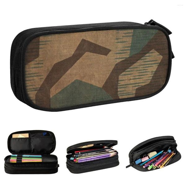 Splintertarn – trousse à crayons de Camouflage allemand, boîte de Texture, porte-stylo, grand sac de rangement, cadeaux scolaires pour étudiants, papeterie