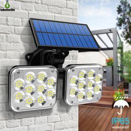 Split Integrated Solar Wall Light 138led 171Cob 120led PIR Sensor de movimiento 3 Modos de iluminación IP65 Lámpara de seguridad impermeable