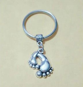 Porte-clés fendu semelles pied porte-clés chaîne pour porte-sac pendentif à breloque voiture porte-clés porte-clés cadeau accessoires 782