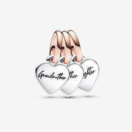 Splitsbare Family Generation of Hearts Triple Dangle Charm Pandoras 925 sterling zilveren luxe bedelset Armbandbedels Designer kettinghanger Originele doos