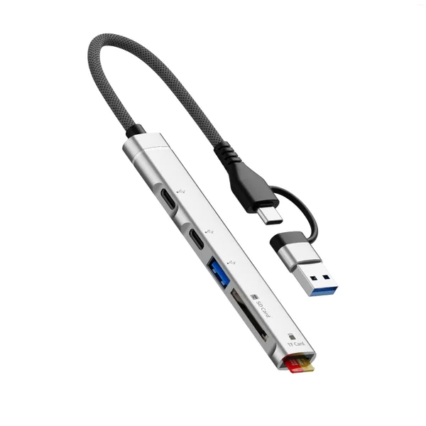 Splitter USB 3.0 Type C Hub vers AUX SD TF pour ordinateur portable et téléphone