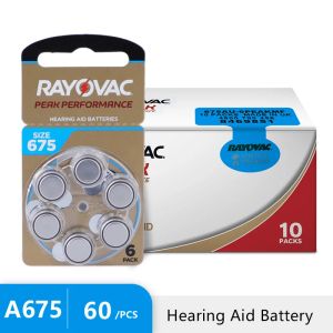 Splitters Hearing Aid Battery 60pc Rayovac Perk 675 / A675 Zinc Air Hearing Aid Batteries 1.45 V 675A A675 675 PR44 Batterie pour la surdité