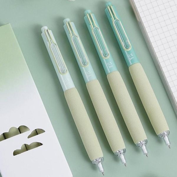 Bolígrafo con agarre de esponja, bolígrafos de Gel de secado rápido, 4 Uds., capacidad de prensa suave, escritura de plástico para escuela, papelería para estudiantes