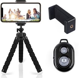 Ensemble de selfie trépied éponge, caméra selfie Bluetooth universelle à huit griffes éponge, support triangulaire de diffusion en direct