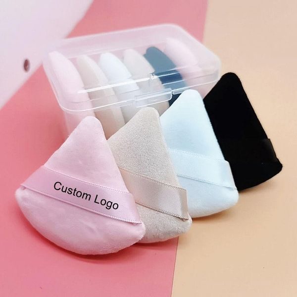 Éponges Applicateurs Coton 100 Personnalisé Rose Triangle Poudre Puff Éponge De Maquillage Velours Doux Cosmétique Puff Noir Velours Lâche Rose Visage Puff 230803