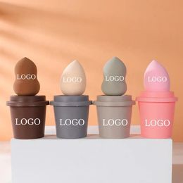 Sponzen Applicators Katoen 25st Aangepaste Beauty Egg Cosmetische Blender Make-upspons op maat Private Label Latexvrij Koffiekopje Make-upspons 231025