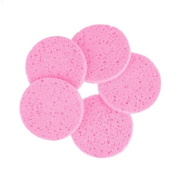 Éponges applicateurs Coton 5pcs Compress Puff Cellulose Facial Sponge Nettoyage Exfoliator Soft Face Wash Pad Nettoyage Soins de la peau To125