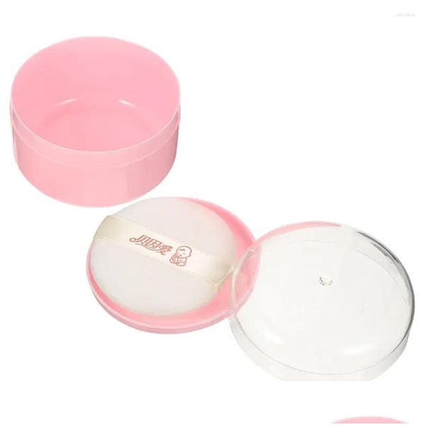 Esponjas Aplicadores Maquillaje de algodón Cuerpo Polvo Puff Caja Contenedor suelto Soporte de almacenamiento portátil para bebé con entrega de gota Salud Belleza T Otyo6