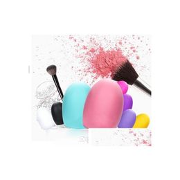 Esponjas Aplicadores Algodón Recién llegado Brushegg Cepillos limpios Maquillaje Lavado Cepillo de huevo Herramientas de limpieza cosmética para herramienta de belleza Drop Dhyo1