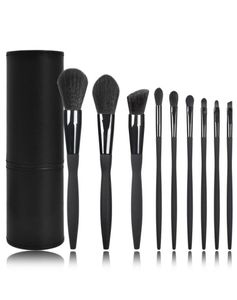 Sponzen Applicators Diamantmake -upborstels Set Tools 9pcs Fluffy Synthetic Luxury Black Foundation Brochas Maquillaje Brush 2293503