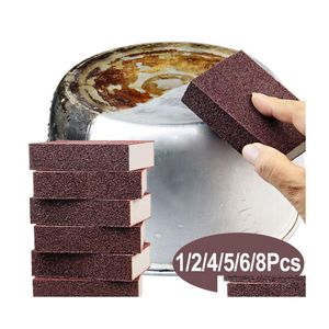 Sponges Scouring Pads 10Pcs Magic Sponge Eraser Carborundum Removing Rust Cleaning Brush Descaling Clean Rub For Cooktop Pot Kitch Dhi6V