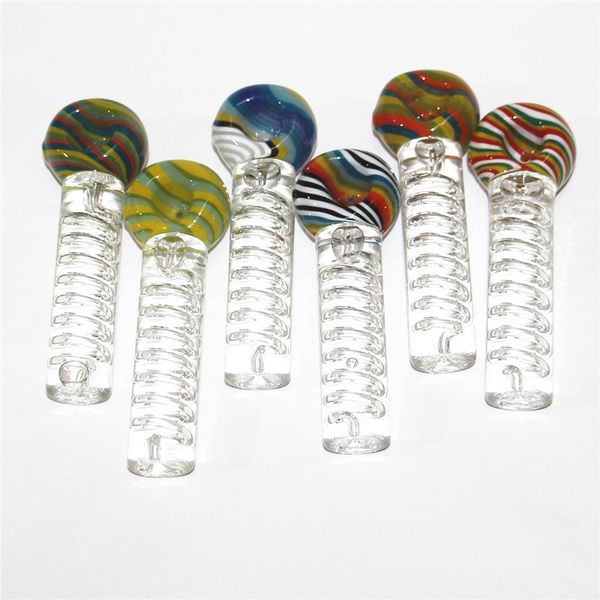 Cuillère glycérine fumer verre main tuyau dab plates-formes pétrolières verre conduites d'eau barboteur 14mm glisser bol pièce clous de quartz