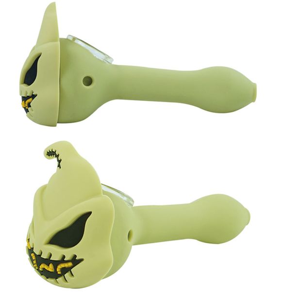 Cuillère pipe Noël limitée bucky pour fumer wee vert petites pipes en silicone fumer