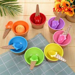 Lepels 1/2 stks Ice Cream Bowl Lepel Geweldig voor feestaccessoires Dessert Schep Plastic