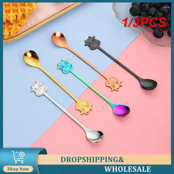 Cuillères 1 / 3pcs de dessert cuillère parfaite cadeau éblouissant couleur dorée lisse incontournable