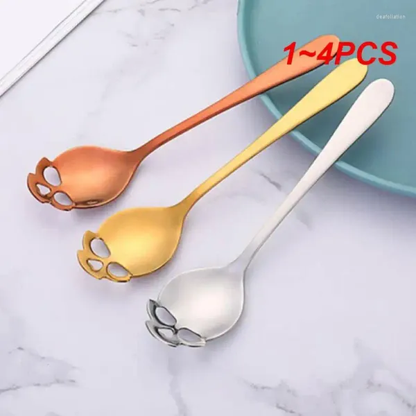 Cuillères 1-4pcs Spoon de desserts One Piece Taille: 15,1 3,4 0,25 cm ACCESSOIRES DE COULEUR COULEUR DE COULEUR CARE