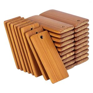 Lepels 100 Stuks 45X20Mm Rechthoek Houten Tags Voor Sleutelhanger Ringen Bamboe Onafgewerkte Houten Sleutelhanger Tag